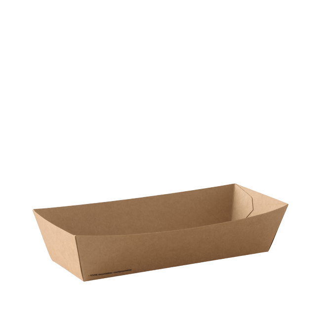 Detpak Brown Go Hot Dog Food Tray (500)