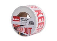 Esko Warning Tape - Danger Keep Out 75mm X 100m, 100 Micron (Red/White)