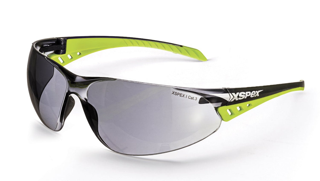 Xspex Safety Spec Smoke Lens, Wraparound Style, Soft Rubber
