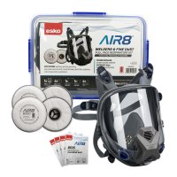 Esko - Air8 Full Face Welders/Fine Dust Respiratory Kit In Plastic Resealable Container (Contents: 1 X Full Face Respirator, 4x Filters, 4 X Respirator Cleaning Wipes)