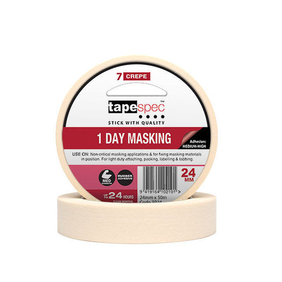 1 Day Crepe Masking Tape 18mm x 50m