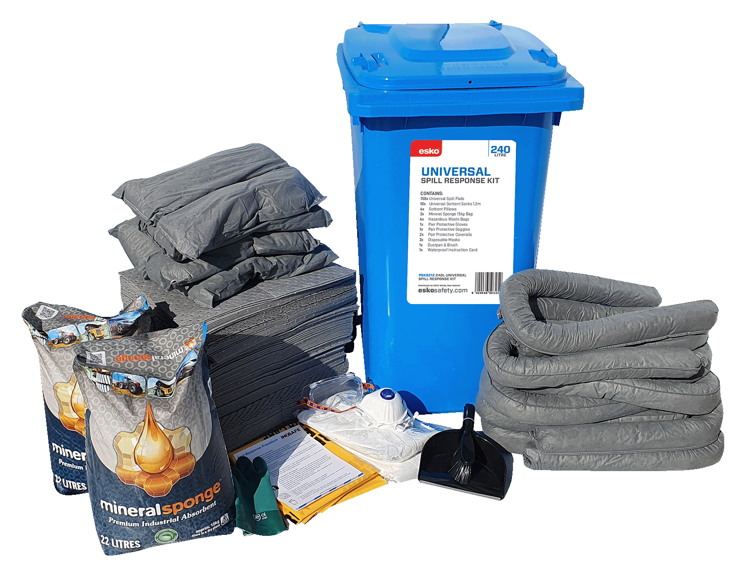 Esko - Universal Spill Kit - 240l Mobile (Wheelie Bin) Blue