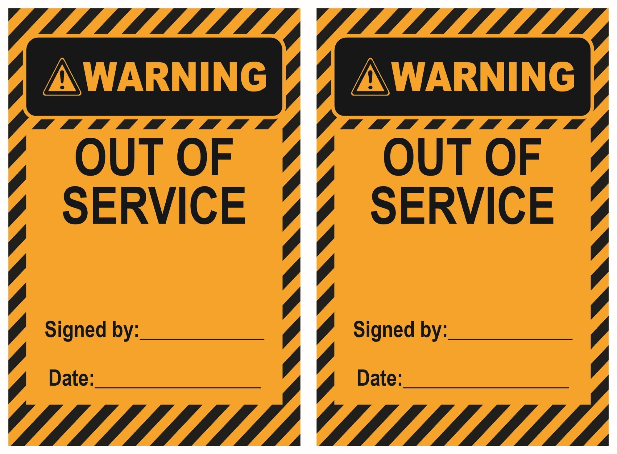 Isolock Lockout Tag - Warning Out Of Service - Pk/25 Tags