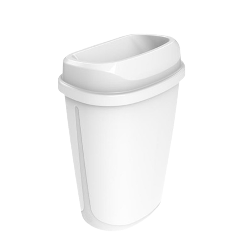 Waste Paper Bin and Lid 12L, White
