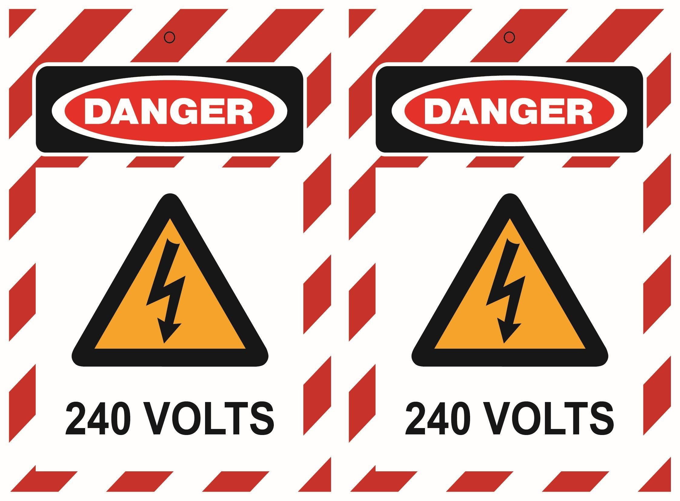 Isolock Lockout Tag - Danger 240 Volts- Pk/25 Tags