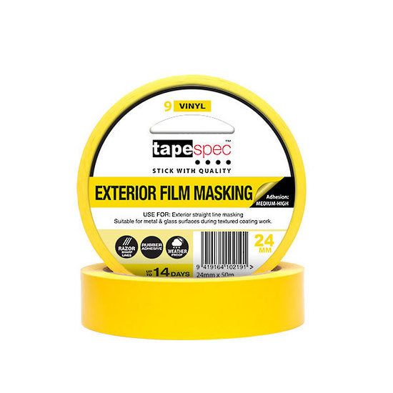 Yellow Vinyl Exterior Film Masking Tape 48mm x 50m