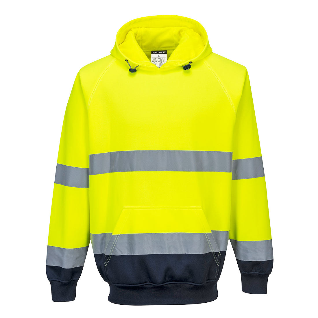 Hi-Vis Contrast Hoodie, Yellow/Navy