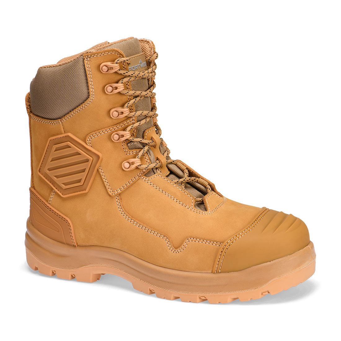 Composite Leather Shin Boot S3S HRO FO SC HI CI AP LG SR, Wheat