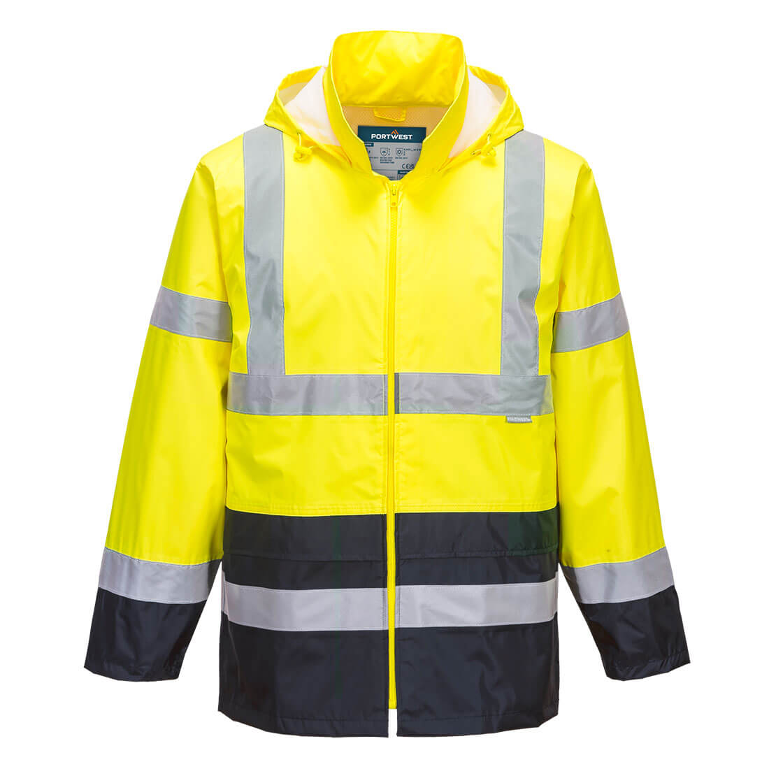 Hi-Vis Contrast Rain Traffic Jacket, Yellow/Navy
