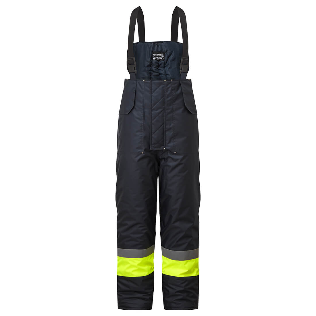 Huski Hi-Vis Contrast Freezer Bib and Brace, YN