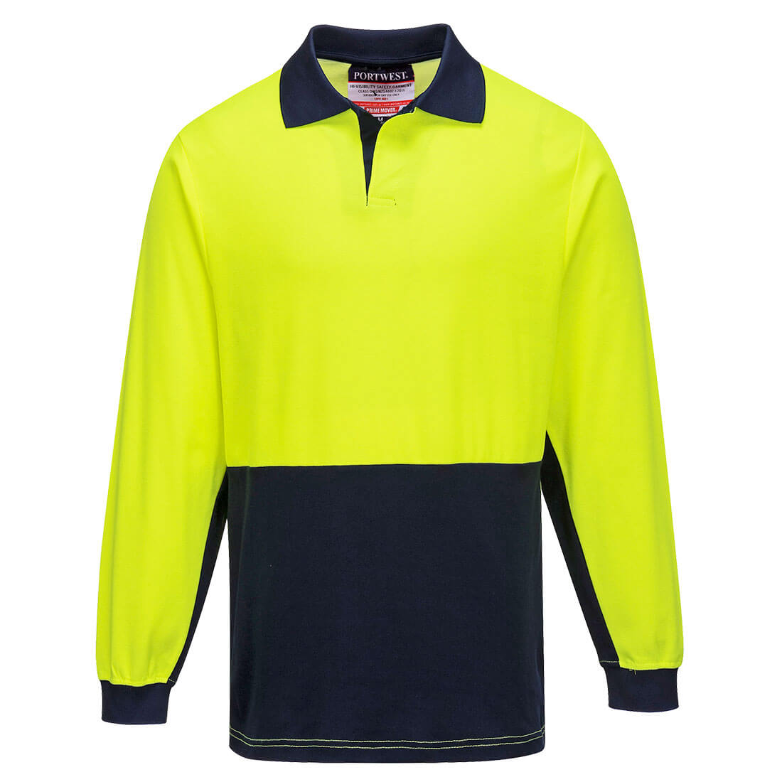 Hi-Vis Cotton Comfort Contrast Class D Polo Shirt L/S, YN