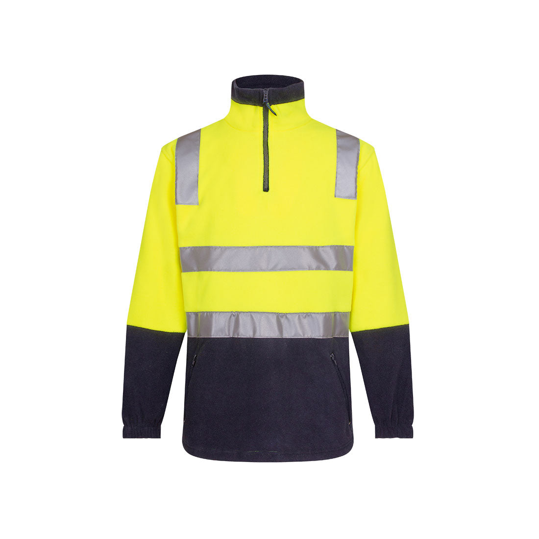 Hi-Vis Contrast 1/4 Zip Polar Fleece, Yellow/Navy
