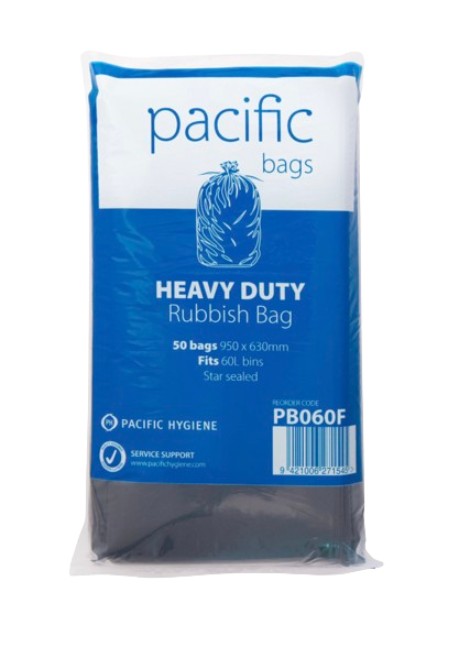 Pacific Garbage Bag, Black, 60L (50)