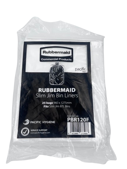 Pacific Rubbermaid Slim Jim Bin Liner, Clear (25)