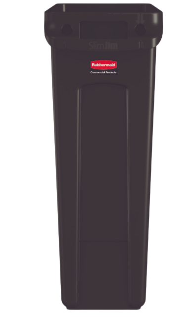 Rubbermaid SLIM JIM Container with Venting Channels 87L - Black