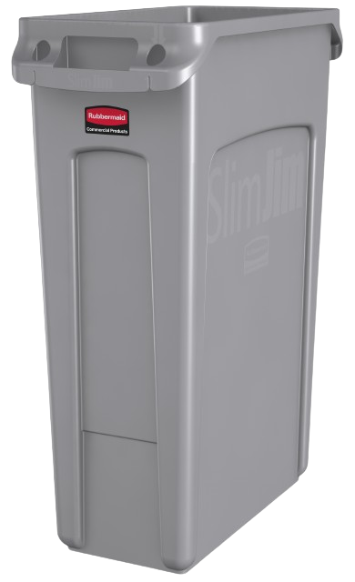 Rubbermaid SLIM JIM Container with Venting Channels 87L - Gray