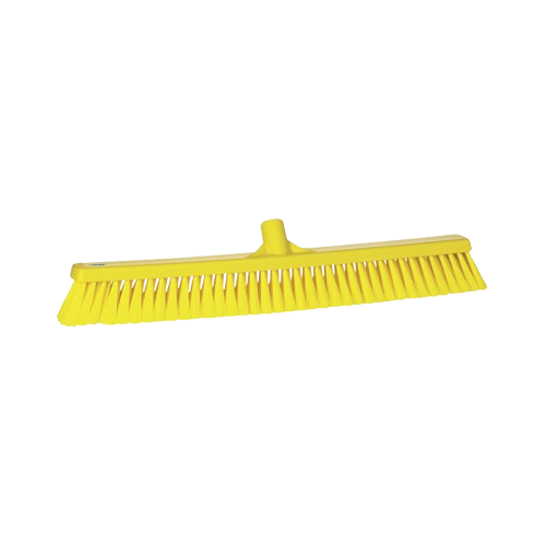 Floor Broom, Vikan , Yellow, 125mm X 610mm X 65mm, Medium Bristles