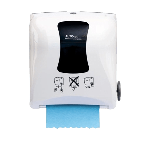 Auto Cut Hand Towel Dispenser 38cm x 34cm x 24cm White - NZ Packaging