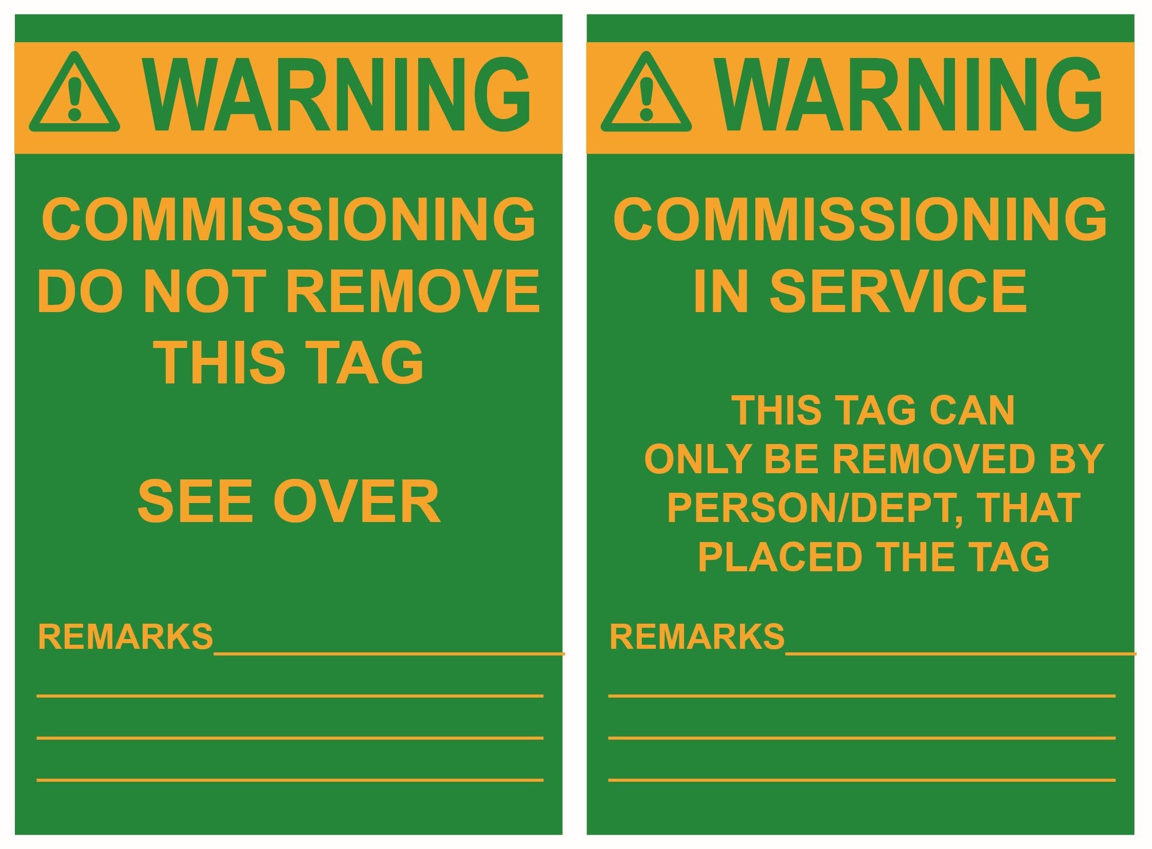Isolock Lockout Tag - Commisioning In Service- Pk/25 Tags
