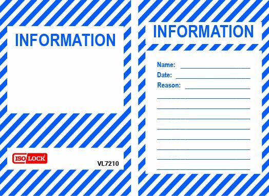 Isolock Lockout Tag - Information - Pk/25 Tags