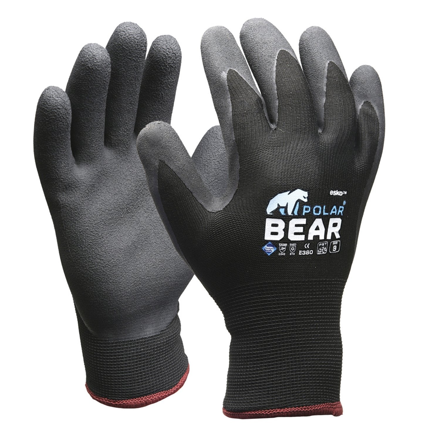 Black Polar Bear Thermal Double Lined Winter Glove - NZ Packaging