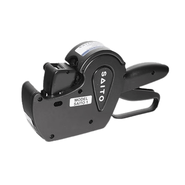 Black Saito Price marker Labelling Gun For 1 Line 22mm x 12mm Labels - NZ Packaging