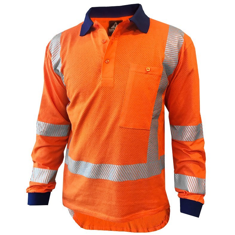 Breeze Ttmc Orange Polo Shirt, 100% Cotton, Ls - NZ Packaging