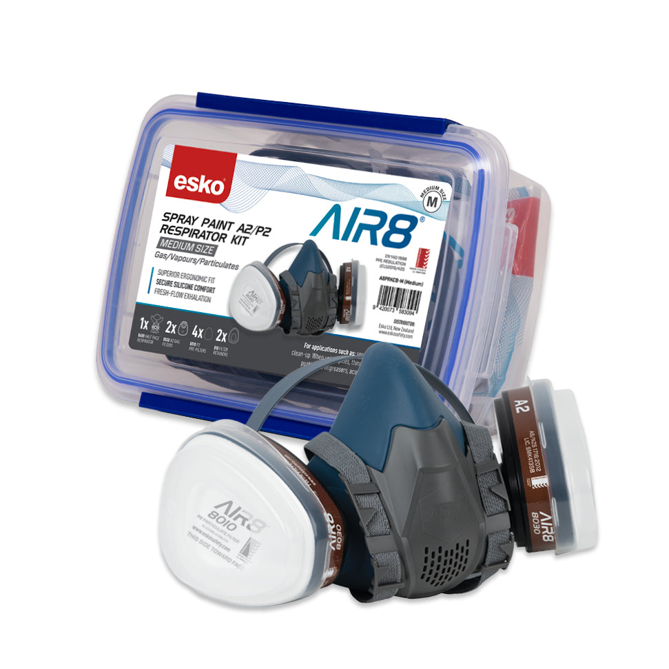 Esko - Air8 Spray Paint Respirator A2/P2 Clip Box Kit