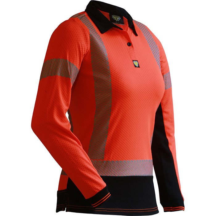 Caution D/N L/S Women's Microvent Polo - NZ Packaging