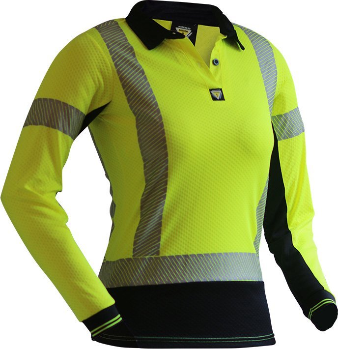 Caution D/N L/S Women's Microvent Polo - NZ Packaging