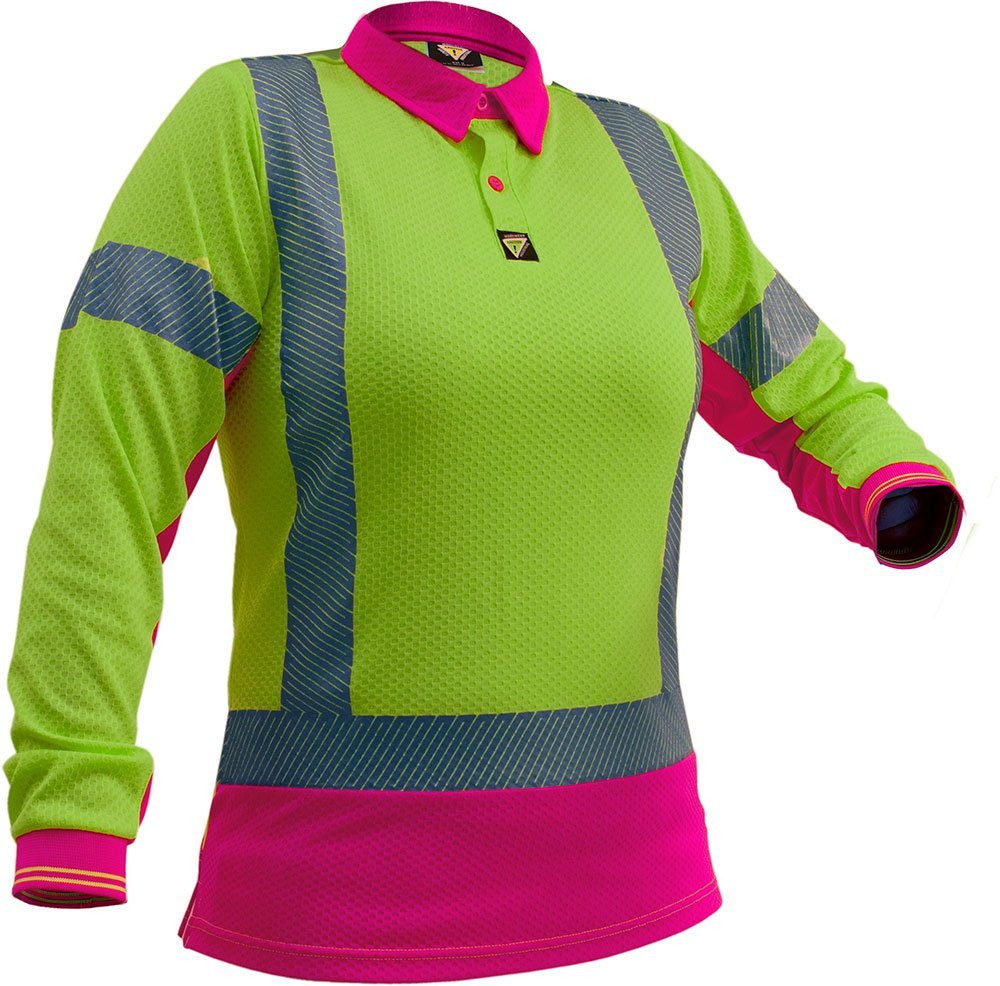 Caution D/N L/S Women's Microvent Polo - NZ Packaging