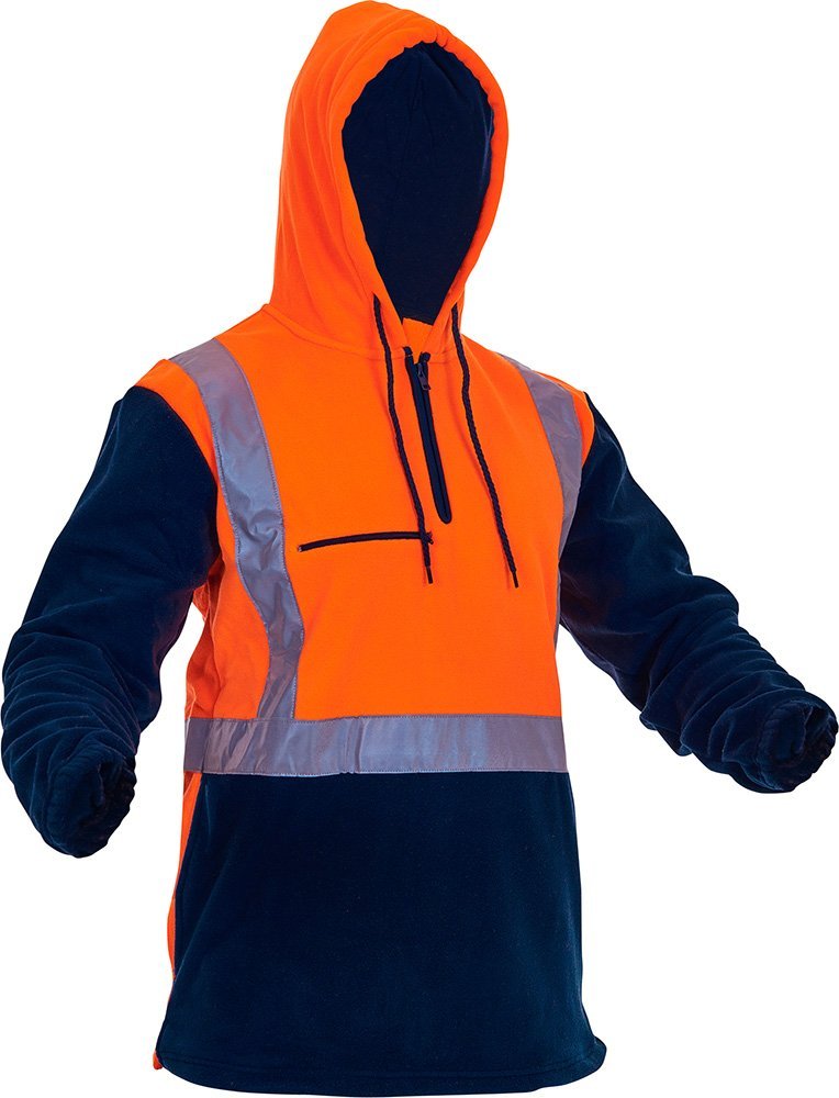 Caution D/N Polar Fleece 1/2 Zip Hoodie - 380gm - NZ Packaging
