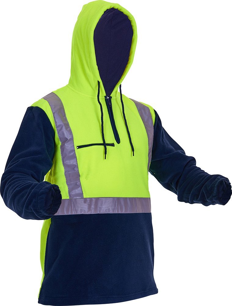 Caution D/N Polar Fleece 1/2 Zip Hoodie - 380gm - NZ Packaging
