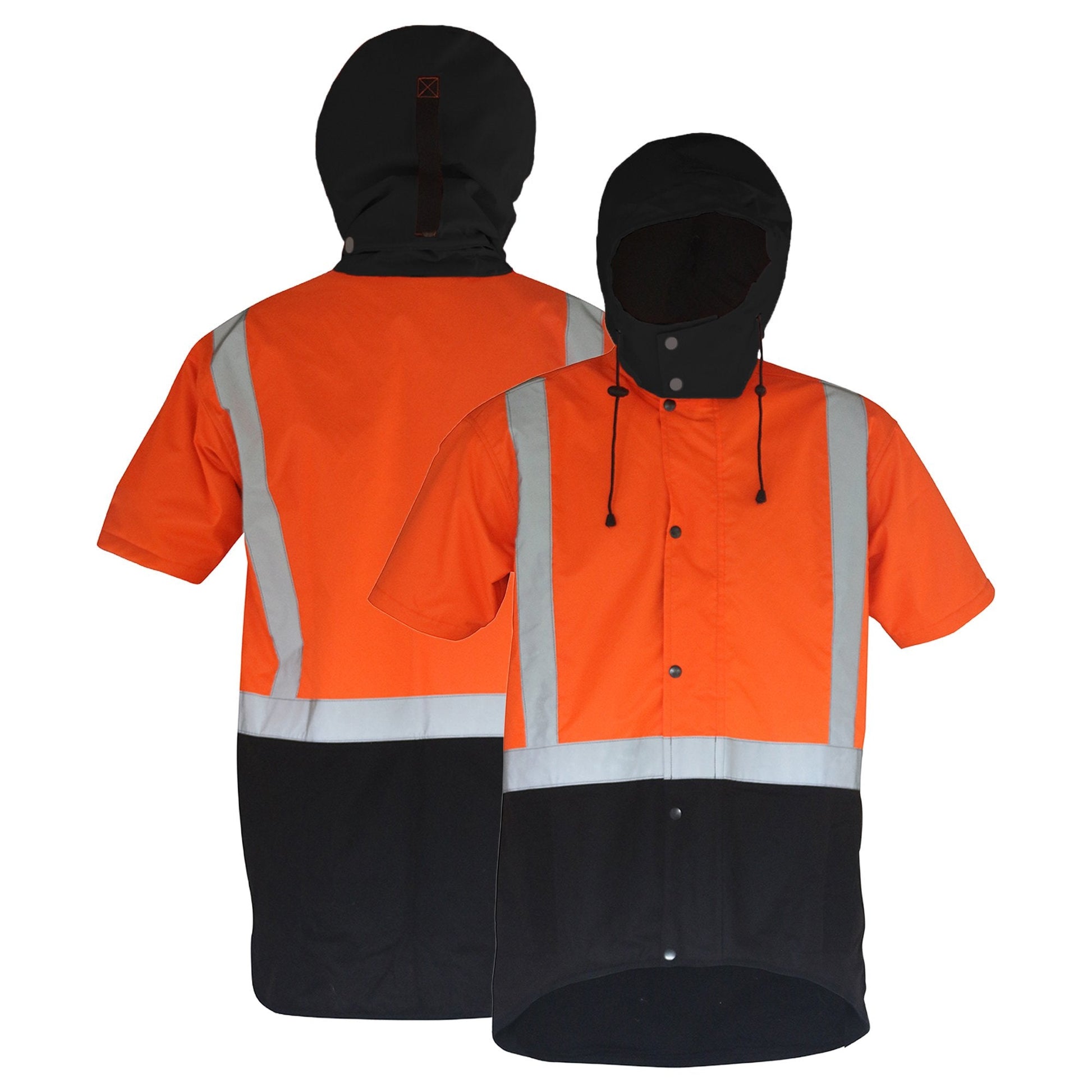Caution Hooded D/N Oilskin Short Sleeve Vest - NZ Packaging