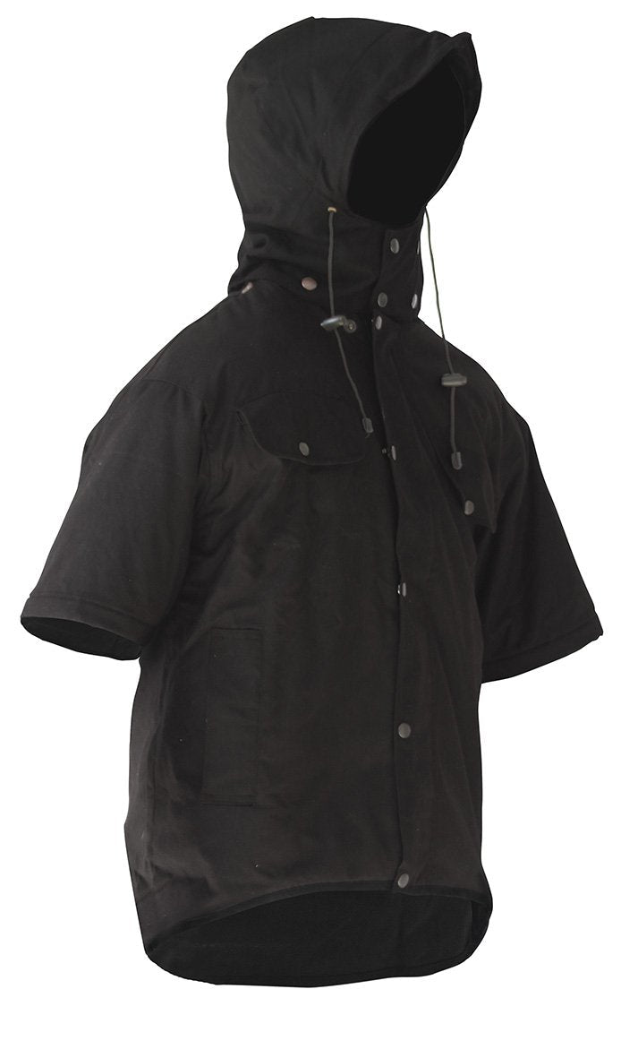 Caution Hooded Oilskin Short Sleeve Vest - NZ Packaging