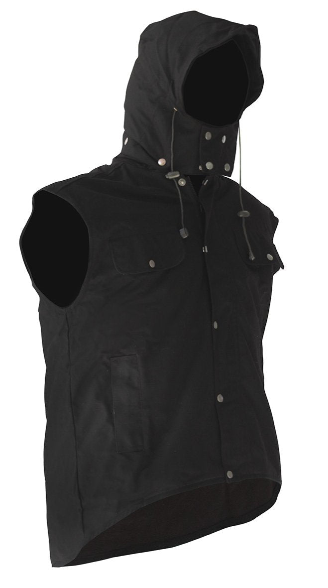 Caution Hooded Oilskin Sleeveless Vest - NZ Packaging