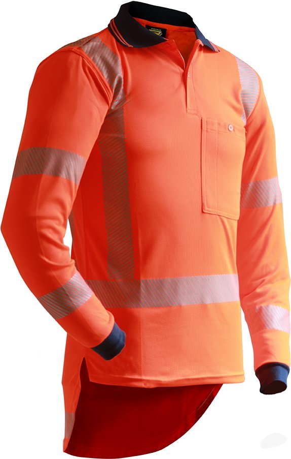 Caution L/S Ttmc-W Segmented Tape Micro Fibre Polo - NZ Packaging