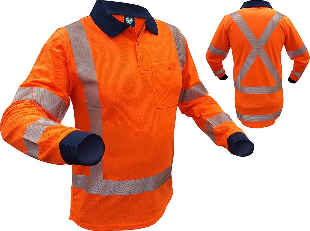 Caution Ttmc-W17 L/S Polyester Mesh Polo - X-Back - NZ Packaging