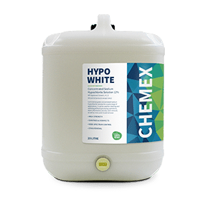 Chemex Hypo-White Sodium Hypochlorite Solution 12%, 20L (DG Class 8) - NZ Packaging