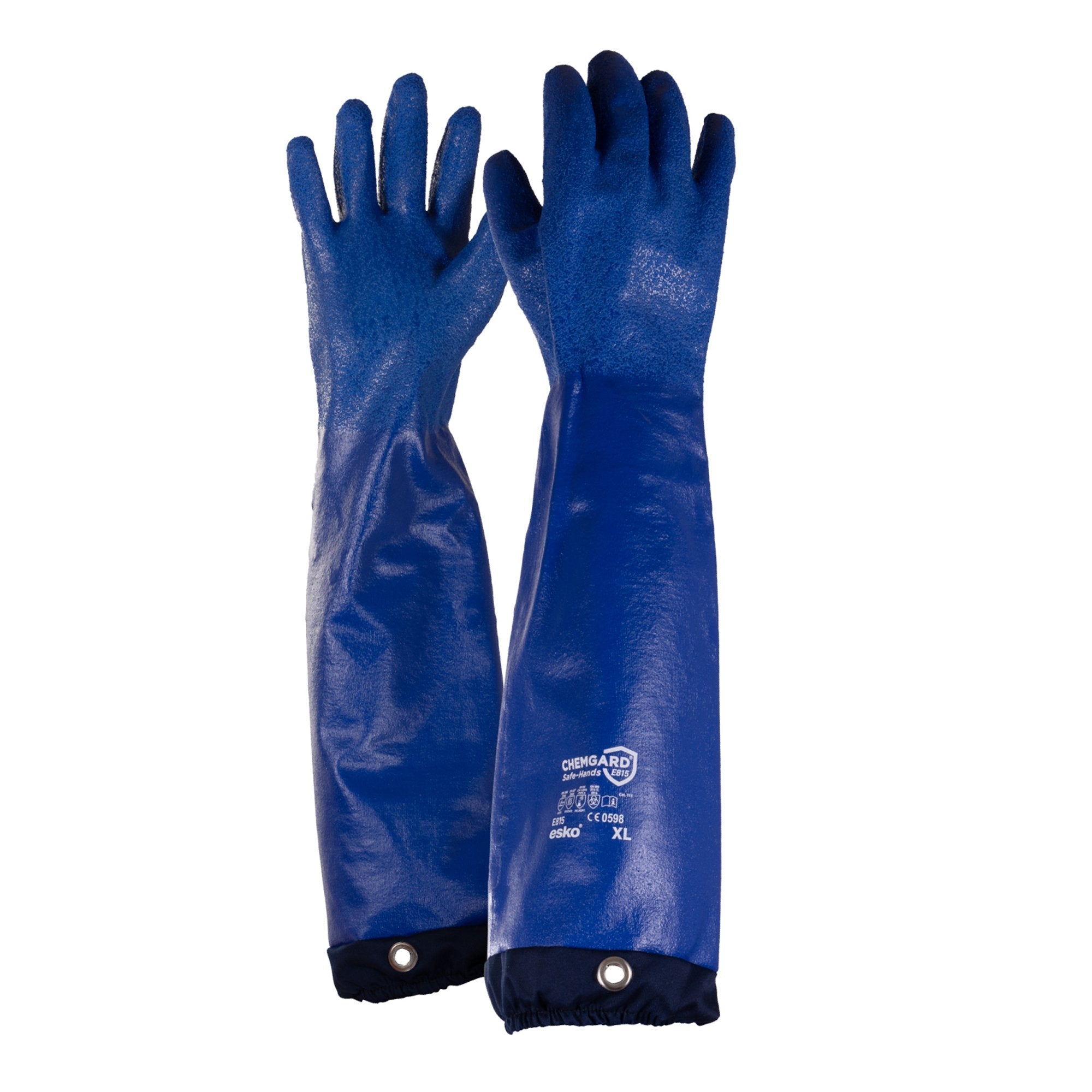 Chemgard Blue 60cm Nitrile Glove With Eyelet - NZ Packaging