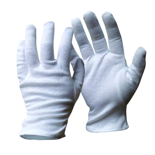 Cotton Interlock Gloves, White - NZ Packaging
