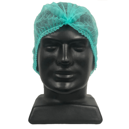 Crimped Mob Cap, Green, 580mm (1000) - NZ Packaging