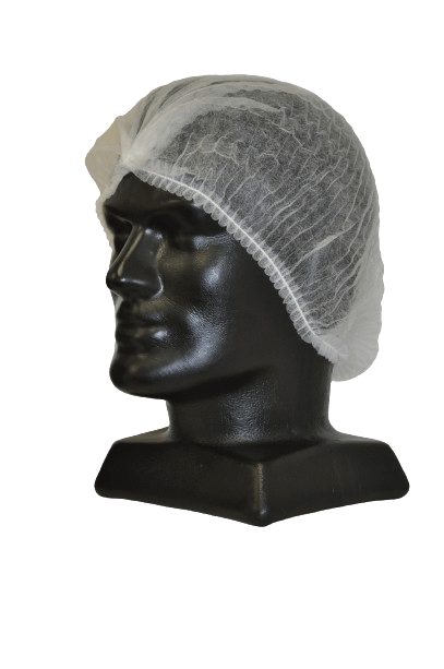 Crimped Mob Cap, White, 58cm (100) - NZ Packaging