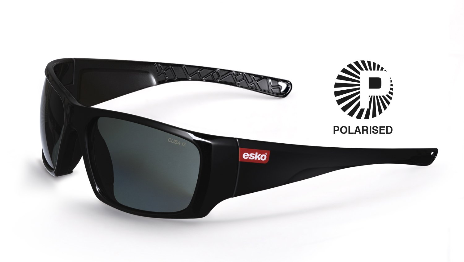 Cuba Safety Glasses, Gloss Black Frame, Polarised Smoke Lens, Af, As, As/Nzs Cert - NZ Packaging