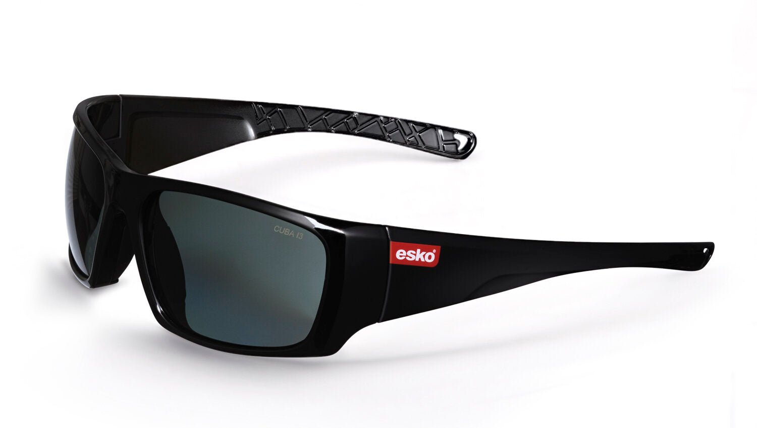 Cuba Safety Glasses, Gloss Black Frame, Smoke Lens, Af, As, As/Nzs Cert - NZ Packaging