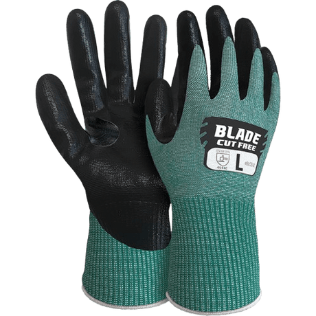 Cut 5 Flat Nitrile Open Back Gloves, Large - NZ Packaging