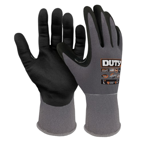 Duty Infusion Gloves, Palm Coat, Open Back , Medium