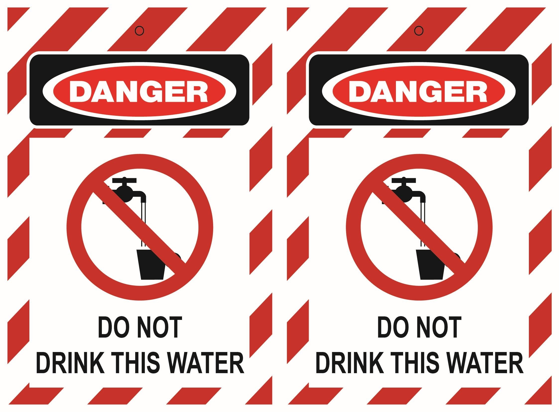 Isolock Lockout Tag - Danger Do Not Drink This Water- Pk/25 Tags