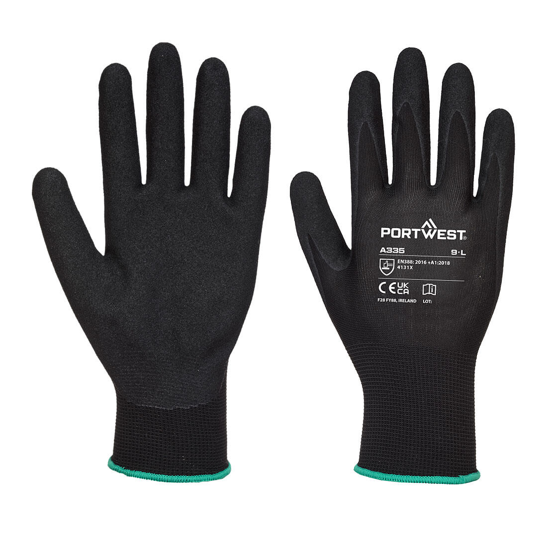 Dermi-Grip NPR15 Nitrile Sandy Glove, Black - NZ Packaging