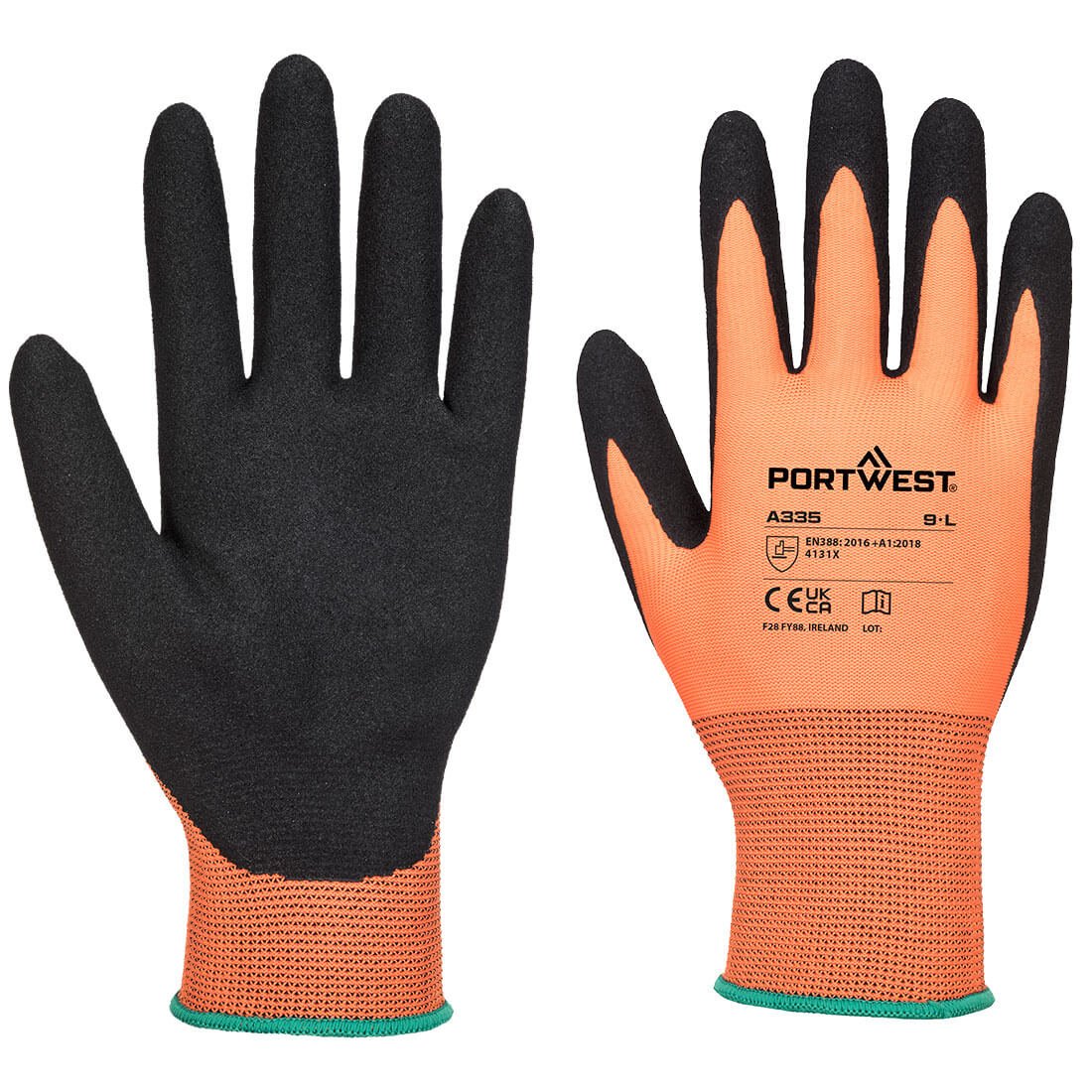 Dermi-Grip NPR15 Nitrile Sandy Glove, Orange/Black - NZ Packaging